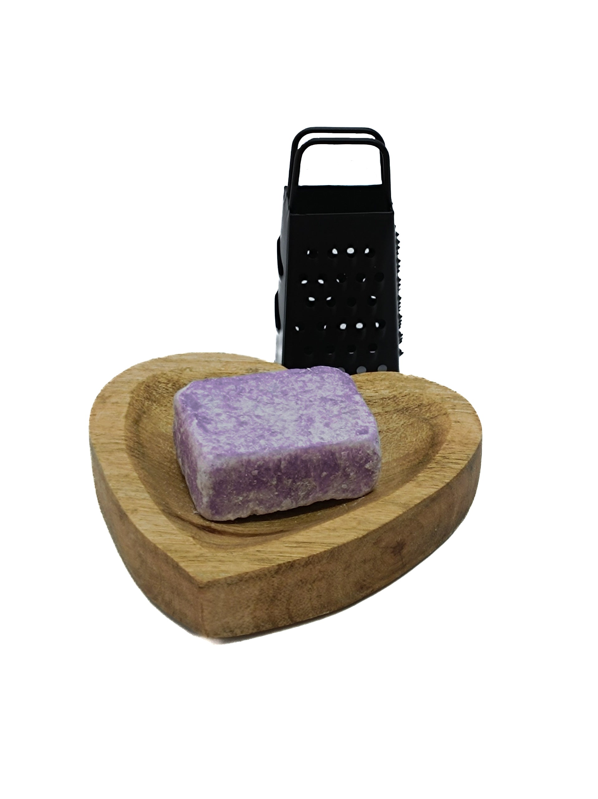 Fragrance set with amber block, mini grater and heart bowl